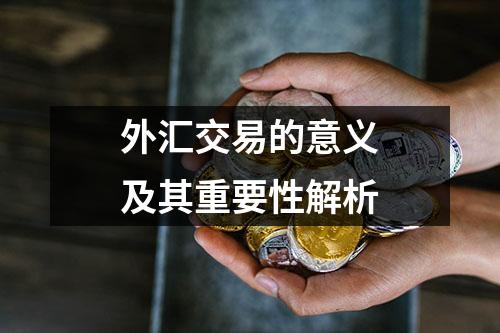 外汇交易的意义及其重要性解析